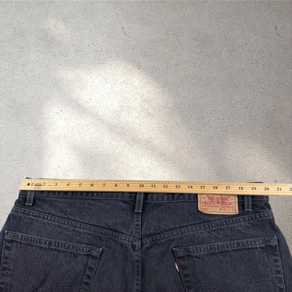 Vintage Levis 550 Jeans Fits 40x34 90s Black Baggy Straight Relaxed Denim‎ USA